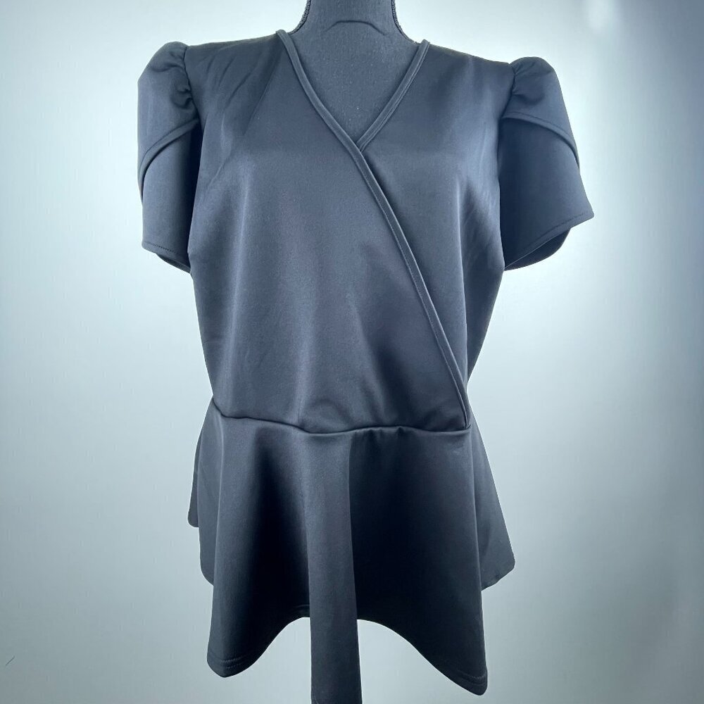 Ashley Stewart Black Women's Peplum Top Size 18/20